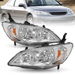 For 2004-2005 Honda Civic 2/4 Dr Chrome Headlights Amber Corner Lamps Pair. Fixed Price $70.68.