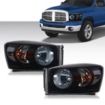 Fit For 06-09 Dodge Ram 1500 2500 3500 Smoke Black Headlights Headlamps. Fixed Price $124.95.