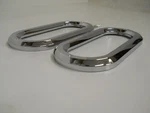 (2) Oval Chrome Bezels / Covers 6" Grommet Mounted Led Stop Turn Tail Lights. Fixed Price $9.44.