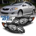 For 2009-2010 Toyota Corolla Headlights Housing Black Clear Lens Set Left+right. Fixed Price $149.94.