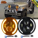 Pair 7" Round Led Headlights Hi/lo Beam Turn Signal Drl Fit Jeep CJ7 1976-1987. Fixed Price $35.94.