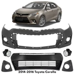 Front Bumper Cover Paintable & Fog Lights Assembly For 2014-2016 Toyota Corolla. Fixed Price $205.50.