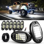 12 Pods Led Rock Lights For Trucks Underglow Wheel Well 6000K Pure White. Fixed Price $39.59.