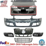 Front Bumper + Grille Assembly Fog Light Covers For 2005-2010 Volkswagen Jetta. Fixed Price $220.67.