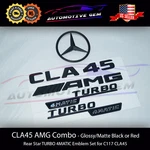 CLA45 Amg Turbo 4MATIC Rear Star Emblem Black Badge Set For Mercedes C117 W117. Fixed Price $75.78.