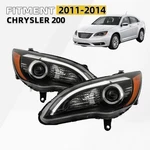 Pair Left+right Halogen Headlights For 2011-2014 Chrysler 200 With Led Drl Black. Fixed Price $210.99.