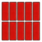 10 Pack Red Self Adhesive Rectangle Reflectors, E11 Approval Road Safety Stick-o. Fixed Price $17.00.