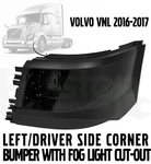 Volvo Vnl Semi 2016-17 Style Bumper Corner Left Side With Fog Light Cut-out. Fixed Price $129.99.