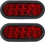 (2) Trailer Truck Sealed Red 6" Oval Stop/turn/tail Light Tecniq Usa. Fixed Price $18.99.