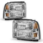 Pair Chrome Headlights 2005-2007 Ford F250 F350 F450 F550 Super Duty Lh+rh. Fixed Price $65.88.