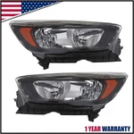 Black Headlights Lamps Pair 2017 2018 2019 Ford Escape Halogen W/o Led Drl. Fixed Price $161.69.