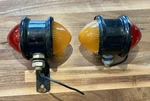 2 - Vintage Griffin 105 Lamp W/ Stimsonite Ruby And Amber Light Fixture Rat Rod. Fixed Price $124.99.