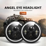 2PCS For Jeep Wrangler Jk Lj Tj Cj 7" Inch Round Led Headlights Halo Eyes. Fixed Price $39.99.