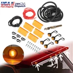 (5) Amber Visor Cab Moon Sun Lenses & Led Lights Wiring Harness Upgraded. Fixed Price $85.99.
