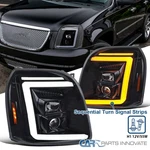 Black Smoke Fits 2007-2014 Gmc Yukon Xl 1500 Sequential Led Projector Headlights. Fixed Price $299.95.