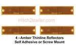 (4) Amber Thinline Self Adhesive/screw Mount Reflectors, Optronics, RE-15 Series. Fixed Price $7.99.