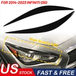 For 14-2023 Infiniti Glossy Q50 Black Abs Headlight Lid Cover Pair Eyebrows. Fixed Price $18.99.