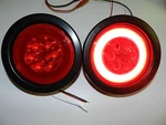 (2) Red 4" Round Led 21 Smd Diodes Stop, Turn, Tail Optronics Glo-light. Fixed Price $39.99.