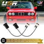 Euro Smiley Headlight To Us High Beam X2 Wire Adapters For Bmw E30 61131378401. Fixed Price $32.95.