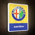 Alfa Romeo Service Illuminated Led Light Box Wall Sign Garage Gas & Oil 1980'S. Fixed Price $141.04.