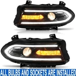 Pair Led Drl Projector Headlights Assembly W/ Bulbs For Dodge Charger 2015-2022. Fixed Price $319.99.