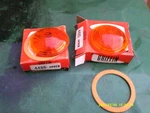 Pair Of Vintage Griffin Glass Amber Clearance Lens 4485-89 Round 3/4 Tall. Fixed Price $50.00.