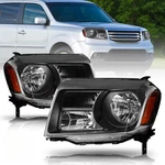 For 2012 2013 2014 2015 Honda Pilot Halogen Amber Black Headlights Pair. Fixed Price $85.66.