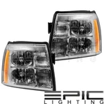Left Right Sides Pair Head Lamps For 2002 Cadillac Escalade Suv / Ext. Fixed Price $183.18.