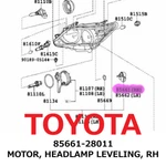 New Toyota Genuine Lexus GX460 LS460 RX350 RX450H Motor, Headlamp Leveling, Rh. Fixed Price $159.99.