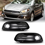 Pair Front Fog Light Black Bezel Cover Set For 2013 2014 2015 2016 Dodge Dart. Fixed Price $33.99.