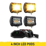 4X 4'' 60W Led Work Light Bar Pods White & Amber Offroad Driving Fog Lamps +wire. Fixed Price $49.99.