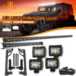 For Jeep Wrangler Jk 52" 1800W Led Light BAR+20"+4PC 4" Pods Mount Bracket Kit. Fixed Price $209.99.
