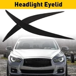 For 14-22 Infiniti Q50 Glossy Black Headlight Cover Eyebrow. Fixed Price $18.99.