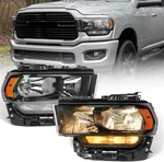 PAIR/2PCS Black Halogen Headlight Assembly W/ Bulbs For Ram 2500 3500 2019-2024. Fixed Price $315.99.