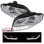 Projector Headlights Fits 2006-2008 Audi A4 S4 B7 Led Strip Headlamps Left+right. Fixed Price $205.49.