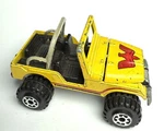 Vintage 1982 Road Champs Coyotes Yellow 4X4 Jeep Diecast 1/56 Scale Opening Hood. Fixed Price $9.96.