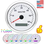 85MM 7 Colors Led Waterproof Tachometer Gauge 0-6000RPM For Boat Car Truck White. Fixed Price $31.86.