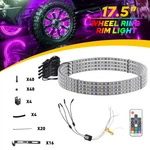 4X 17.5'' Row Double Led Wheel Ring Lights Color Rgb Rim App Remote New. Fixed Price $94.99.