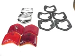 1940 Ford Lot Of Tail Light Lenses, 5 Gaskets, And 2 Bezels Nors Nos. Fixed Price $84.35.
