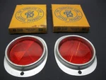 Pair Vintage Stratolite Triflex Plastic 3" Red Reflectors. Fixed Price $20.99.