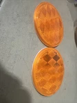 Lot Of Two Reflectors: 3" Diam Amber With Self Adhesive 01835461, 47A. Fixed Price $9.80.