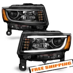 Anzo Black Drl Bar Projector Headlights For 14-15 Jeep Grand Cherokee. Fixed Price $486.47.