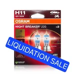 Osram Night Breaker 220 H11 Halogen Headlight Bulbs Pack Silverstar Ultra. Fixed Price $28.99.