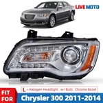 Halogen Headlight For 2011-2014 Chrysler 300 Chrome Bezel Left Side W/ Blubs. Fixed Price $89.90.