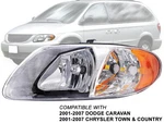 For Headlamp 2001-2007 Caravan Voyager Town & Country Driver Left Side 4857701AC. Fixed Price $61.71.