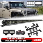For Jeep Wrangler Jk 07-18 Front Upper Roof 52" Led Light Bar COMBO+4" Pods Kit. Fixed Price $178.49.