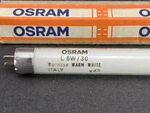 Vintage Osram L6W/30 Fluorescent Lamp Light Bulb 6-WATT 9" Warmton Wht. ZD3. Fixed Price $9.95.