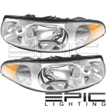 Left Right Sides Pair Fluted Headlamps For 2000-2005 Buick Lesabre Custom. Fixed Price $145.50.