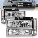 Anzo 111506 Crystal Headlights Chrome W/ Signal & Side Markers Amber 8PCS. Fixed Price $169.50.