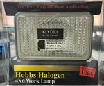Hobbs Halogen 4X6 Work Lamp 12 Volt, 50 Watt, Amp, Narrow Flood 30X40. Fixed Price $34.00.